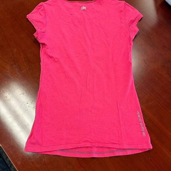 ALO Yoga Pink Bamboo Cool Fit Cap Sleeve T-Shirt sz XS - Picture 5 of 6